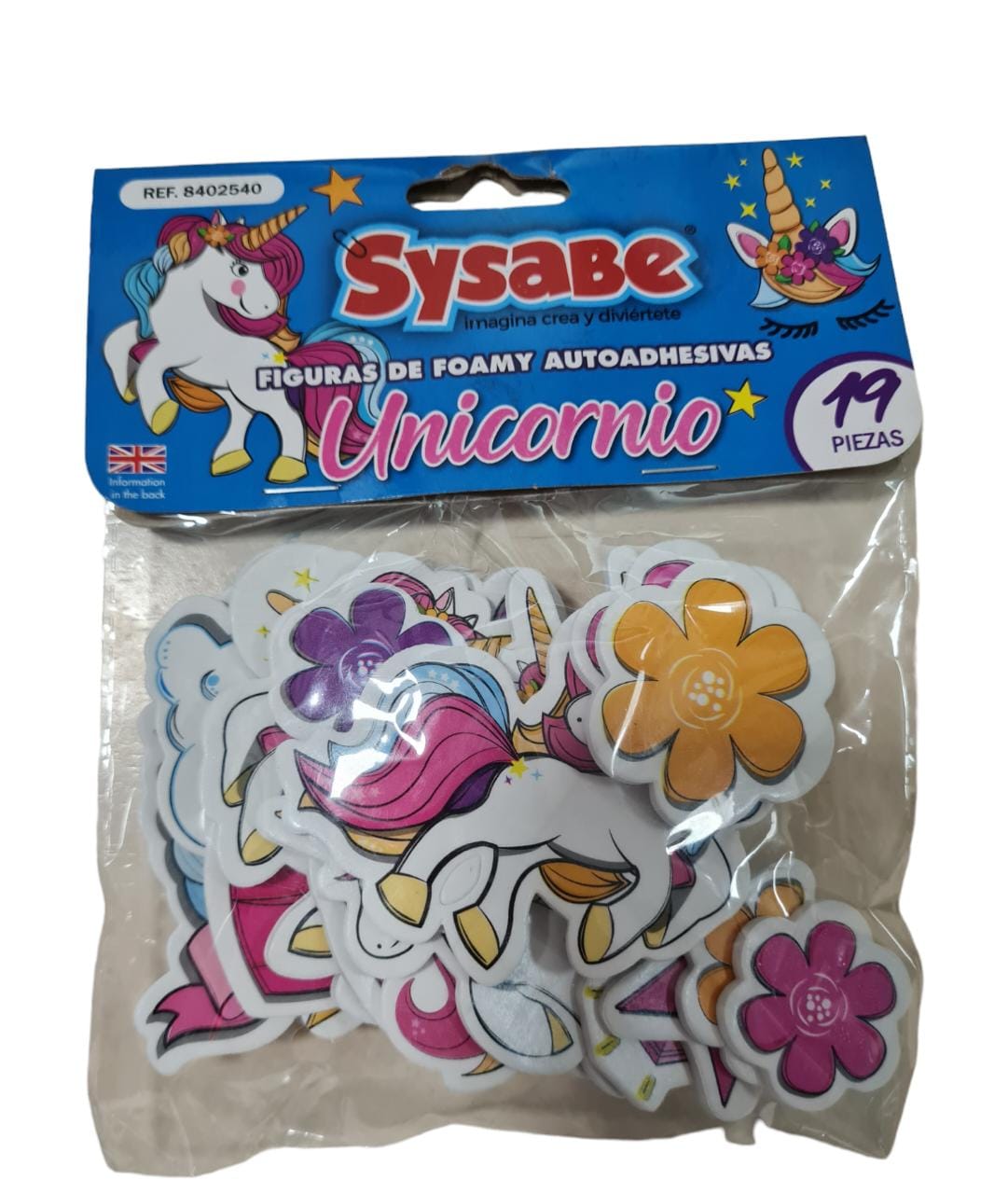 FIGURAS DE FOAMY AUTOADHESIVAS UNICORNIO