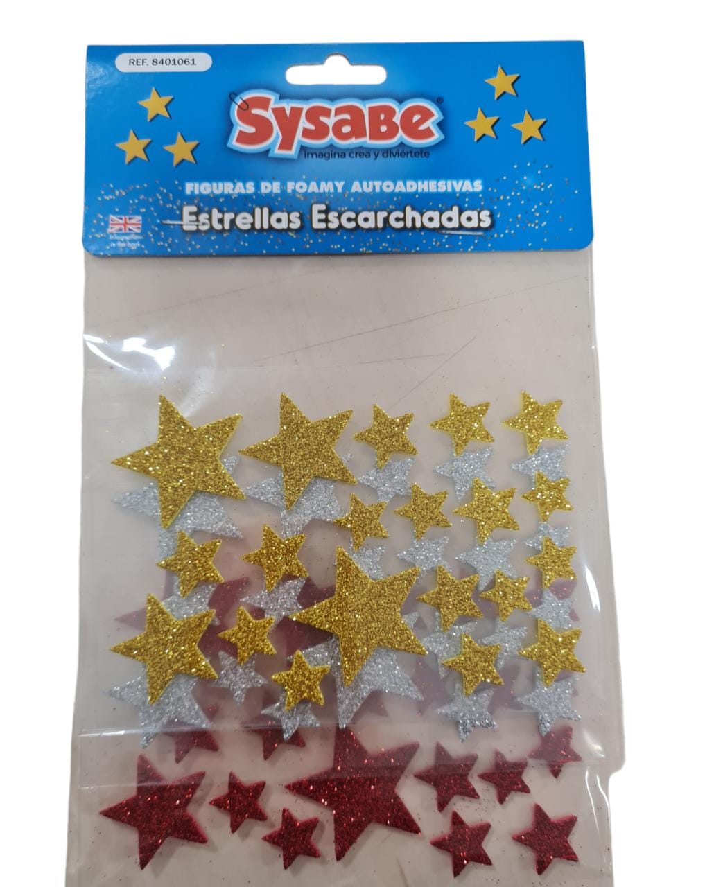 FIGURAS DE FOAMY AUTOADHESIVAS ESTRELLAS ESCARCHADAS