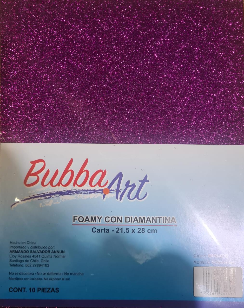 GOMA EVA GLITTER CARTA MORADO