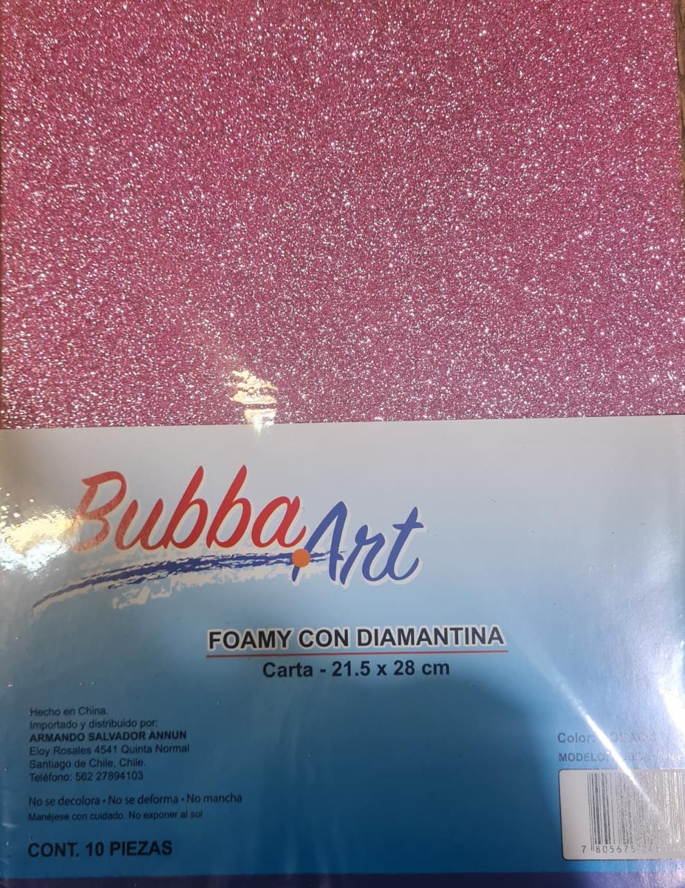 GOMA EVA GLITTER CARTA ROSADO